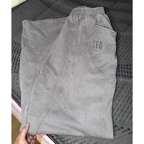 Teo wide leg, 100% cotton, heavy sweatpants. Men’s XL. Gray - Picture 4 of 6